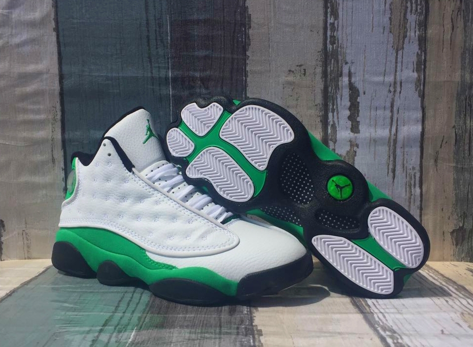 New Air Jordan 13 Retro White Green Black